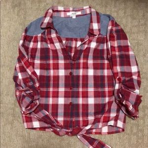 Plaid crop shirt
